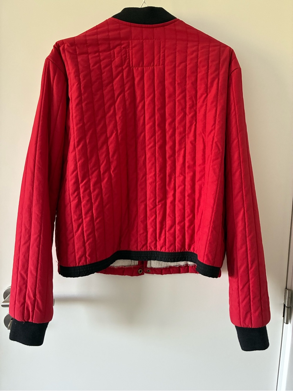imogene + willie Red Quilted Bomber Jacket with Black Trim - Picture 2 of 4